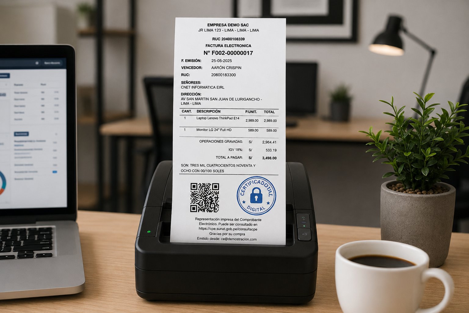 Comprobantes de pago electrónicos emitidos con certificado digital